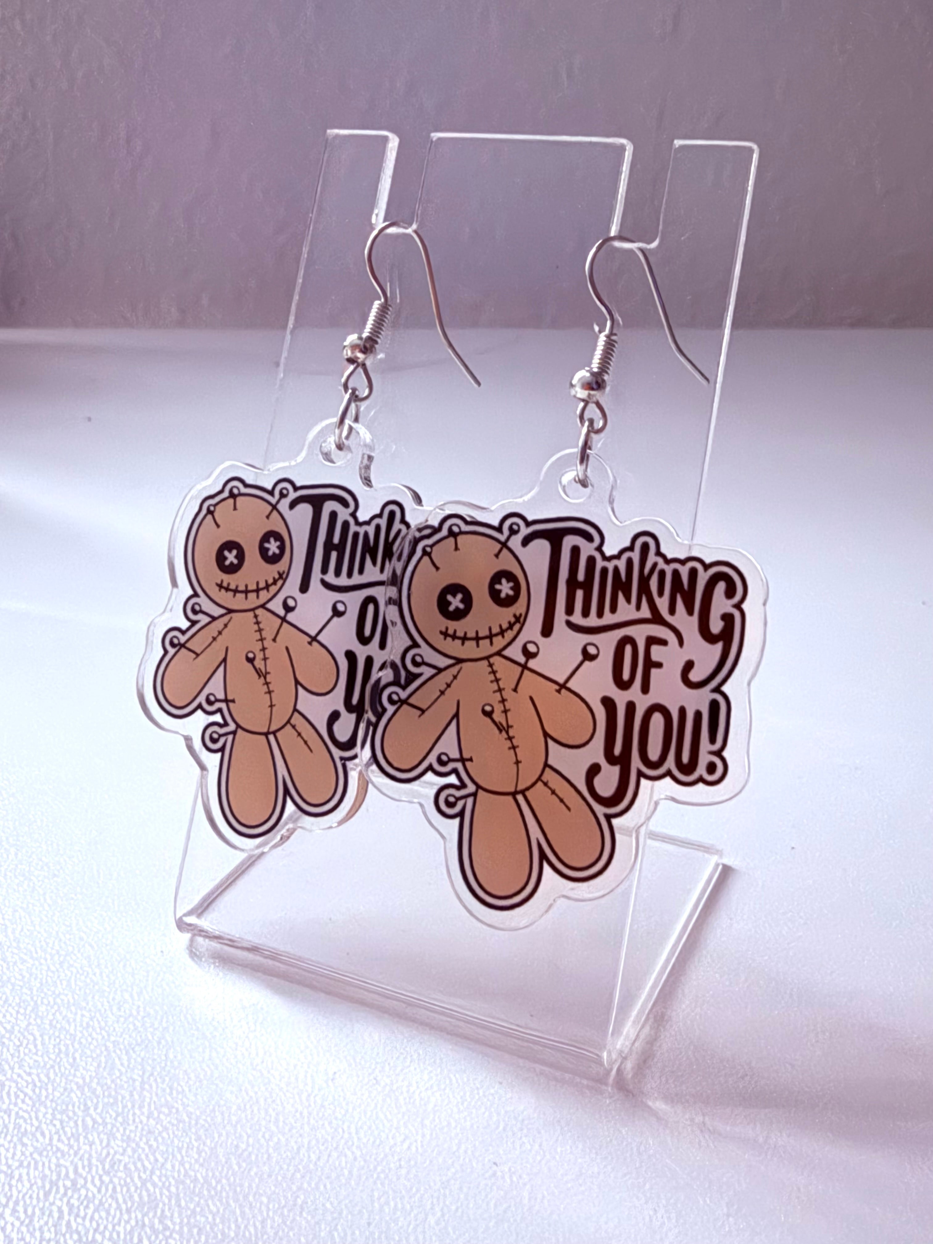 Acrylic Voodoo Doll Earrings