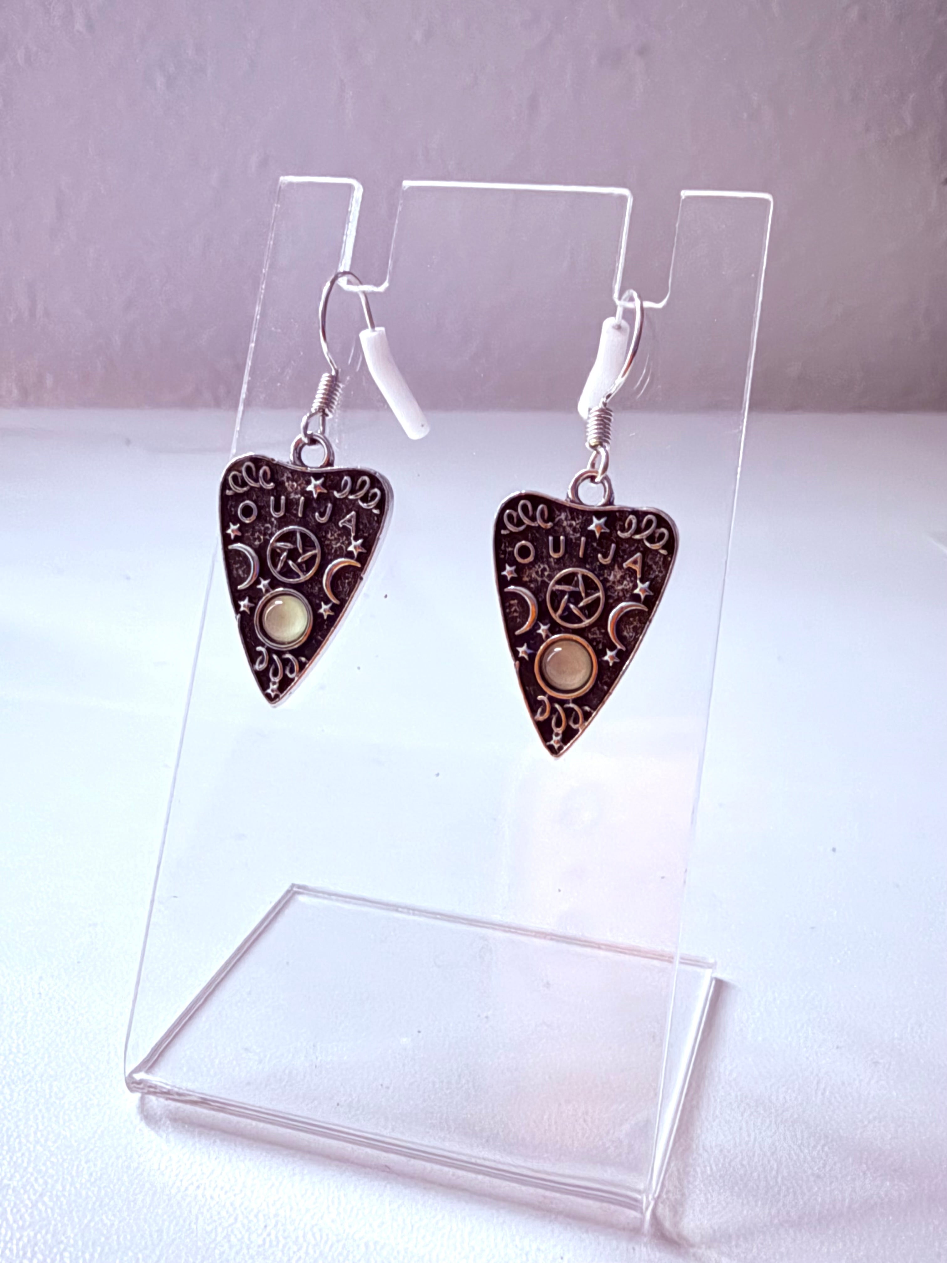 Metal Ouija Planchette Earrings