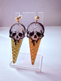Acrylic Skull Ice Cream Earrings