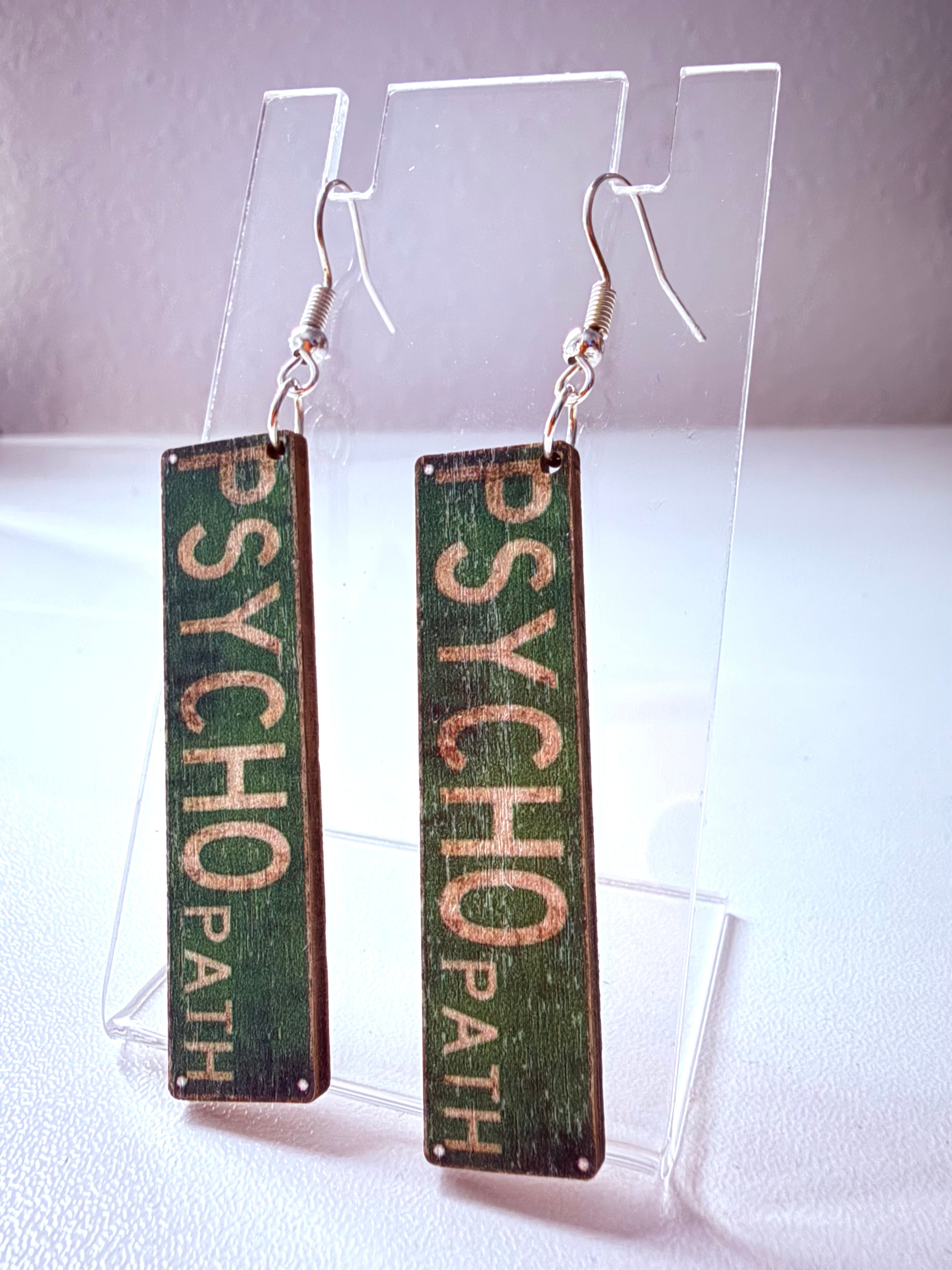 Wooden Psycho Path Earrings